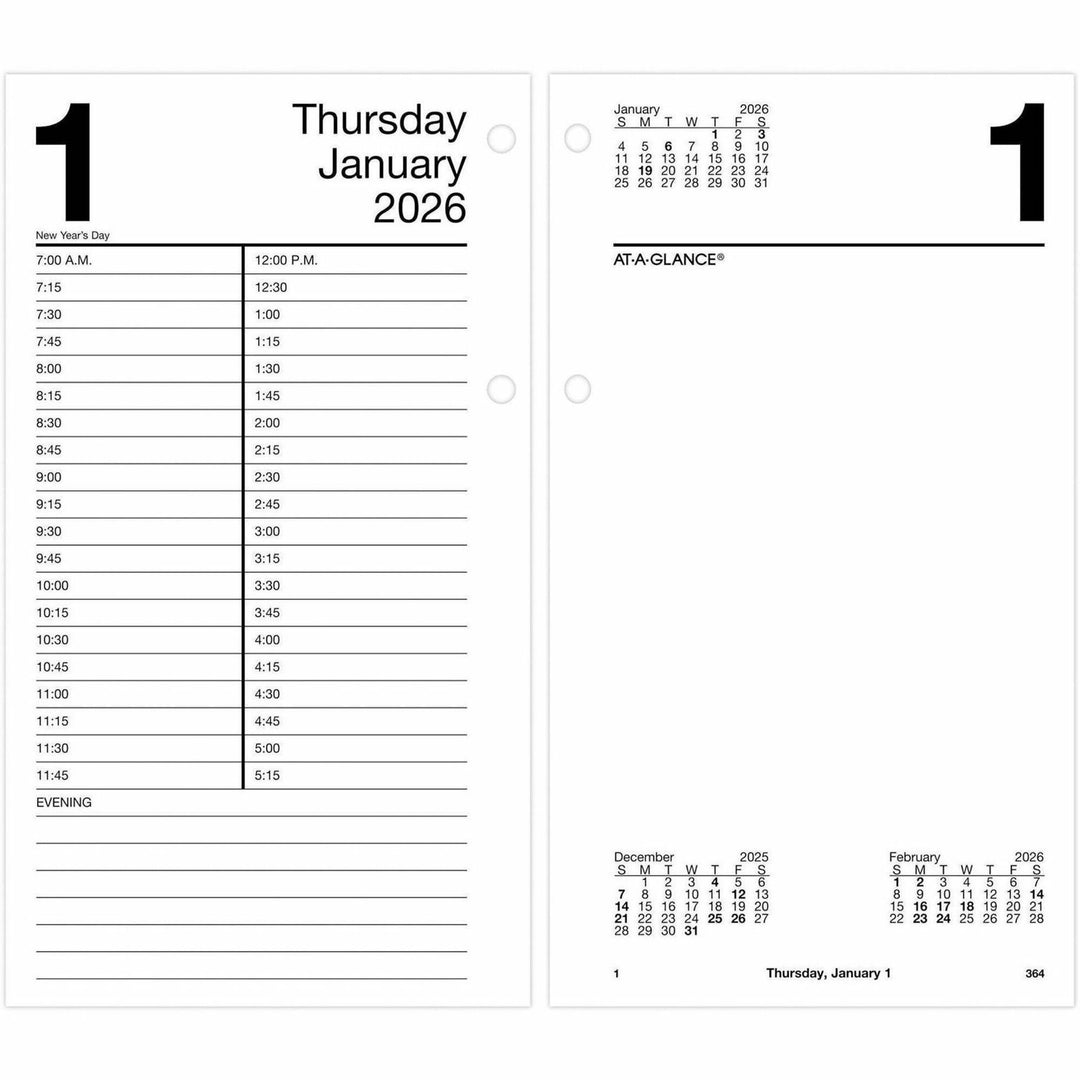 Image of AT-A-GLANCE® Large Desk Calendar Refill, 4.5 x 8, White Sheets, 12-Month (Jan to Dec): 2025