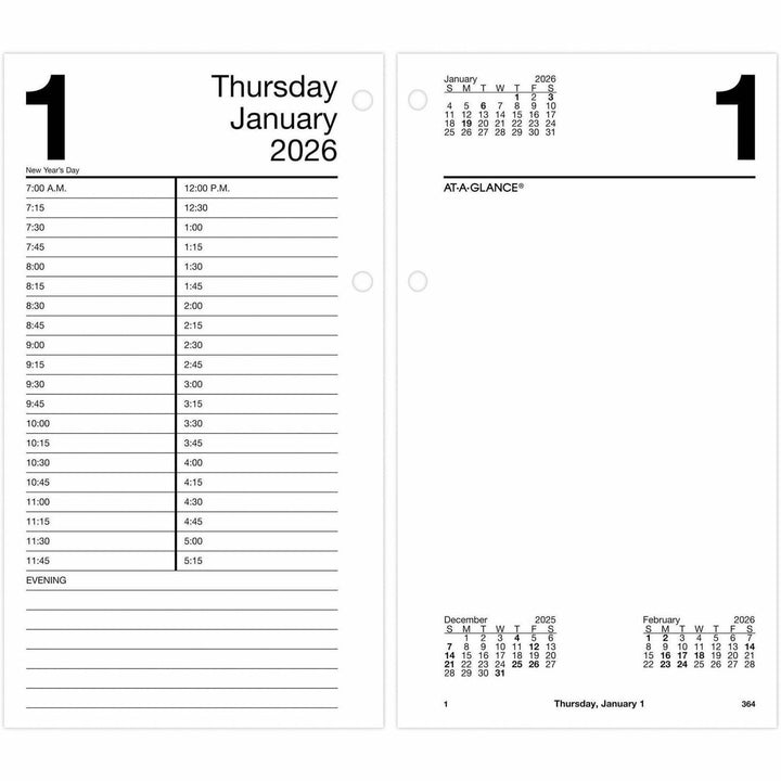 Image of AT-A-GLANCE® Large Desk Calendar Refill, 4.5 x 8, White Sheets, 12-Month (Jan to Dec): 2025