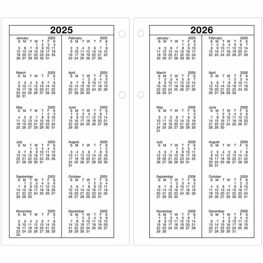 Image of AT-A-GLANCE® Large Desk Calendar Refill, 4.5 x 8, White Sheets, 12-Month (Jan to Dec): 2025