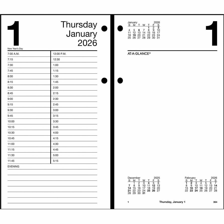 Image of AT-A-GLANCE® Large Desk Calendar Refill, 4.5 x 8, White Sheets, 12-Month (Jan to Dec): 2025