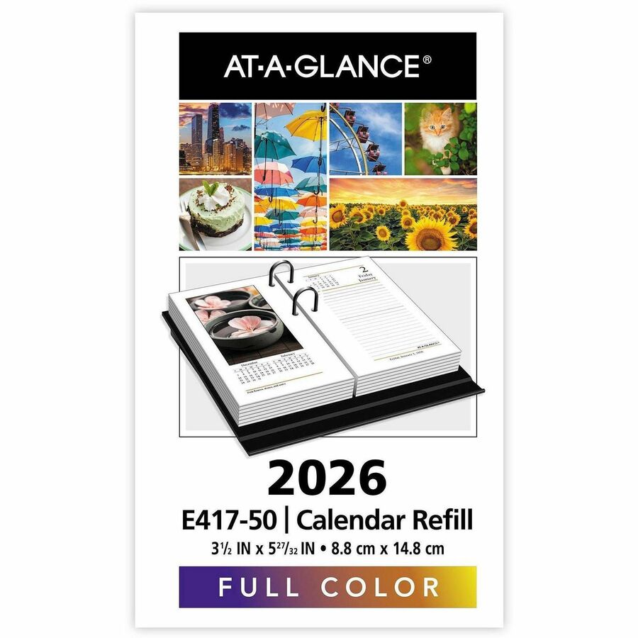 Image of AT-A-GLANCE® Desk Cal Refill, Color Photos, F/17-Style Bases, 3-1/2"x6"