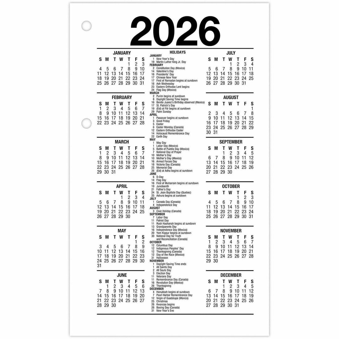Image of AT-A-GLANCE® Desk Calendar Refill with Tabs, 3.5 x 6, White Sheets, 12-Month (Jan to Dec): 2025