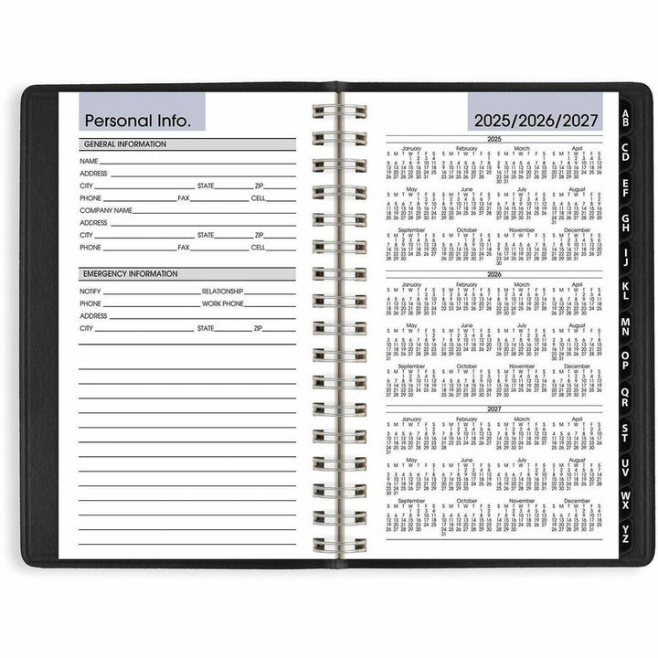 Image of AT-A-GLANCE® DayMinder Weekly Pocket Appointment Book with Telephone/Address Section, 6 x 3.5, Black Cover, 12-Month (Jan to Dec): 2025