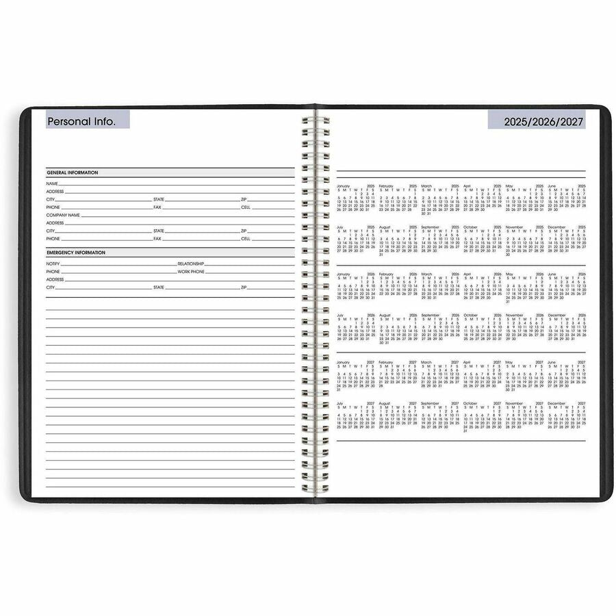 Image of AT-A-GLANCE® DayMinder Weekly Appointment Book, Vertical-Column Format, 11 x 8, Black Cover, 12-Month (Jan to Dec): 2025