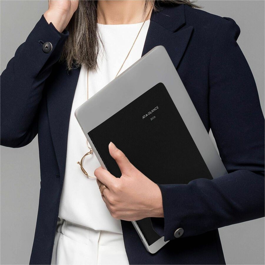 Image of AT-A-GLANCE® DayMinder Weekly Appointment Book, Vertical-Column Format, 11 x 8, Black Cover, 12-Month (Jan to Dec): 2025