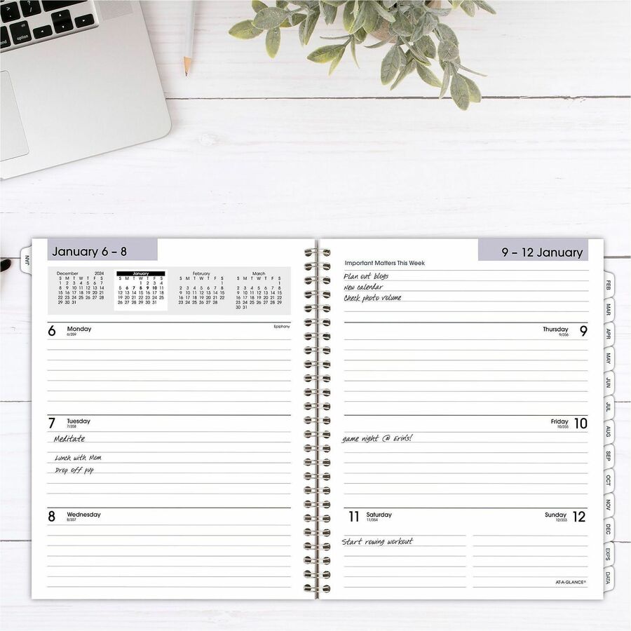 Image of AT-A-GLANCE® DayMinder Executive Weekly/Monthly Refill, 8.75 x 7, White Sheets, 12-Month (Jan to Dec): 2025
