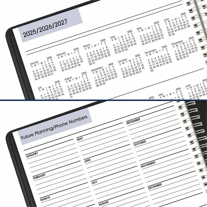 Image of AT-A-GLANCE® DayMinder Four-Person Group Daily Appointment Book, 11 x 8, Black Cover, 12-Month (Jan to Dec): 2025