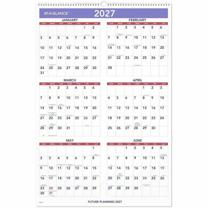 Image of AT-A-GLANCE® Monthly Wall Calendar with Ruled Daily Blocks, 20 x 30, White Sheets, 12-Month (Jan to Dec): 2025