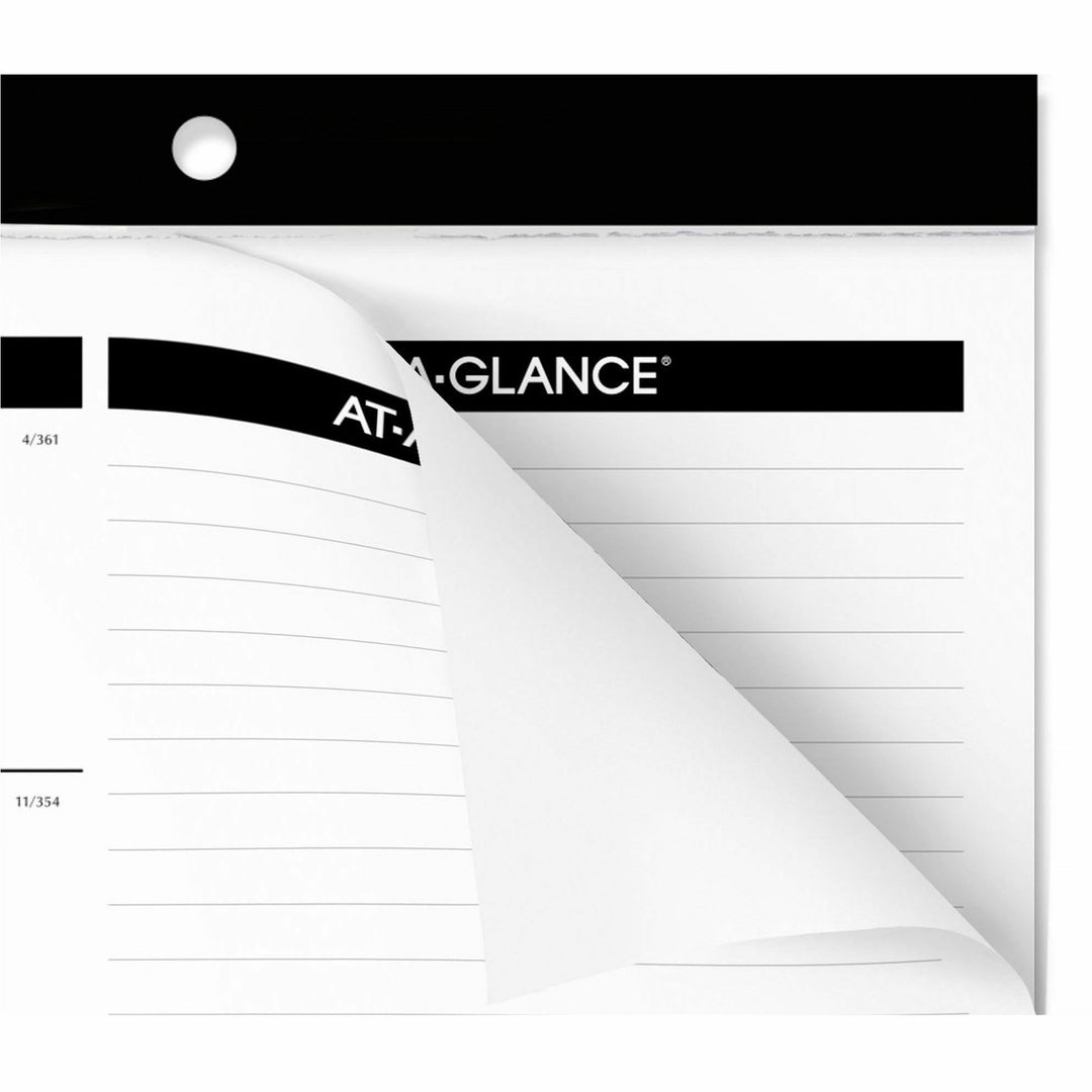 Image of AT-A-GLANCE® Compact Desk Pad, 18 x 11, White Sheets, Black Binding, Clear Corners, 12-Month (Jan to Dec): 2025