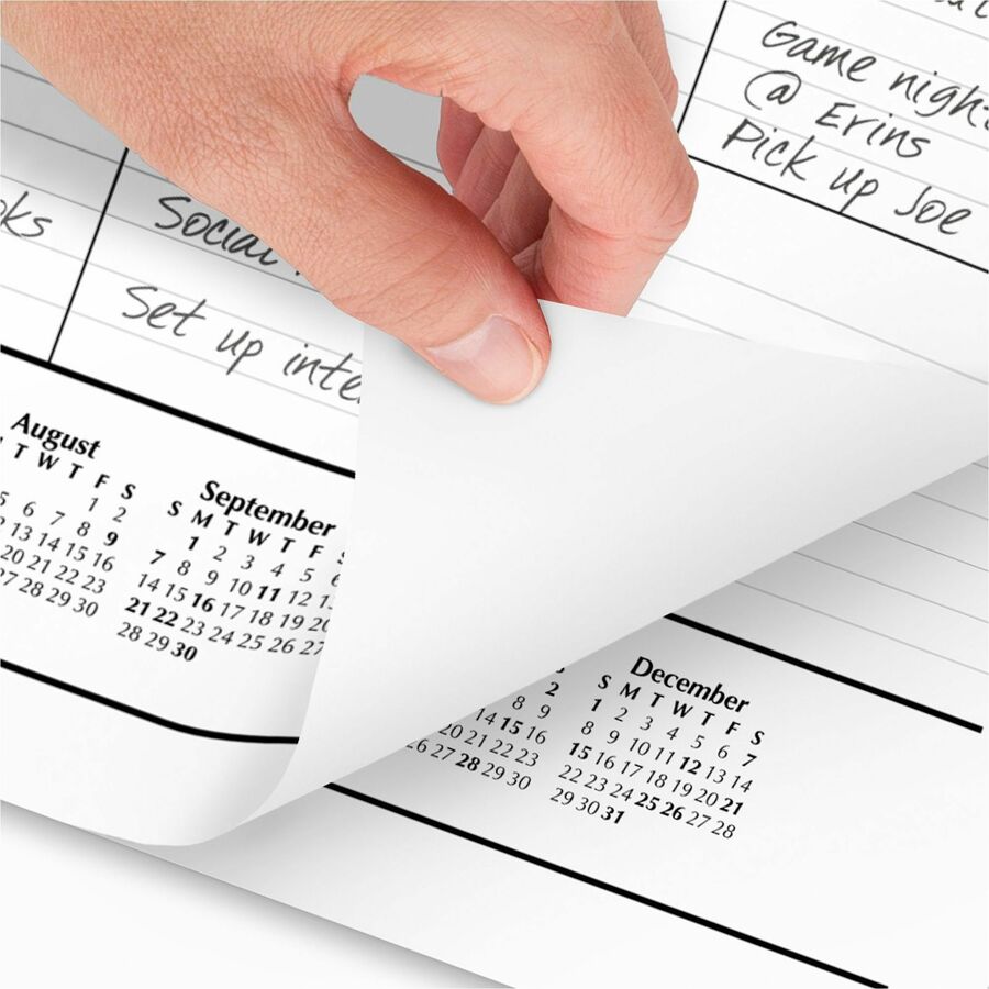 Image of AT-A-GLANCE® Ruled Desk Pad, 24 x 19, White Sheets, Black Binding, Black Corners, 12-Month (Jan to Dec): 2025