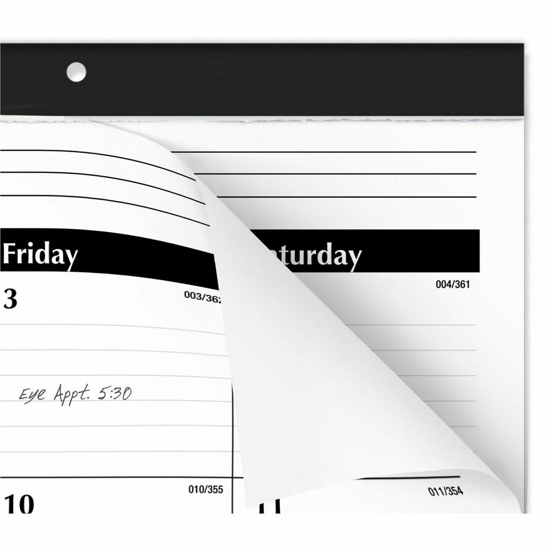 Image of AT-A-GLANCE® Ruled Desk Pad, 24 x 19, White Sheets, Black Binding, Black Corners, 12-Month (Jan to Dec): 2025
