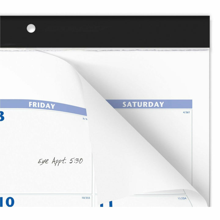 Image of AT-A-GLANCE® Desk Pad, 22 x 17, White Sheets, Black Binding, Black Corners, 12-Month (Jan to Dec): 2025