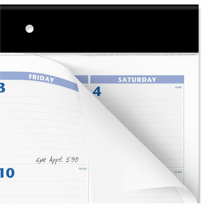 Image of AT-A-GLANCE® Desk Pad, 24 x 19, White Sheets, Black Binding, Black Corners, 12-Month (Jan to Dec): 2025