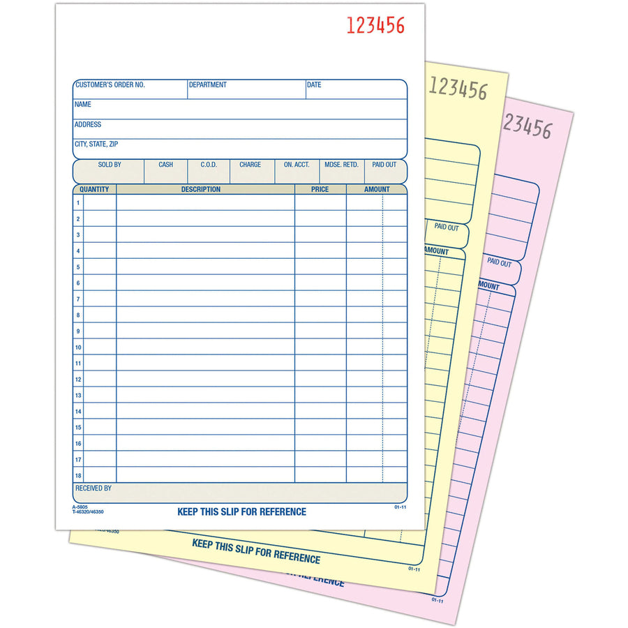 Image of Adams® Multipart Sales Order Pad, Three-Part Carbonless, 5.56 x 7.94, 50 Forms Total