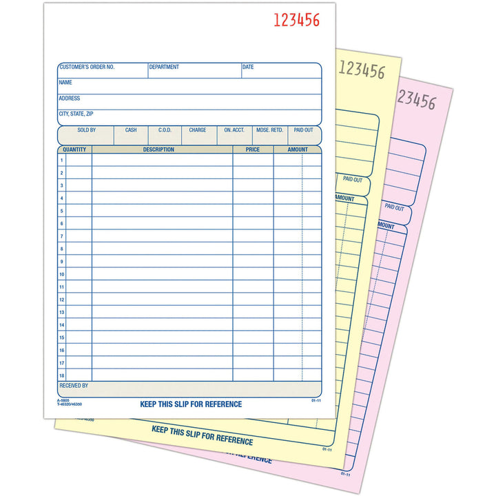 Image of Adams® Multipart Sales Order Pad, Three-Part Carbonless, 5.56 x 7.94, 50 Forms Total