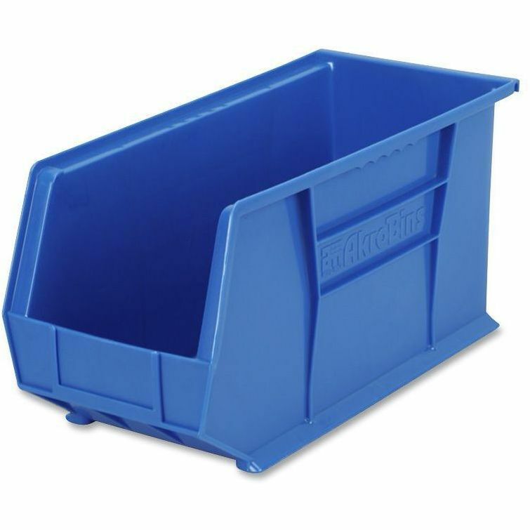 Image of Akro-Mils Bins, Unbreakable/Waterproof, 8-1/4"x18"x9", Blue