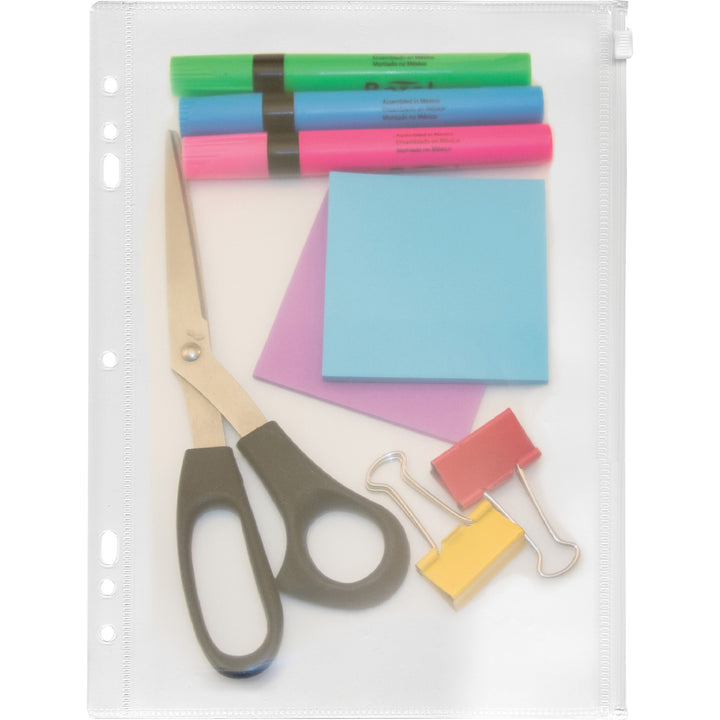 Image of Anglers 52 Zip-All Ring Binder Pockets, For 8" x 10 1/2" Sheet, Ring Binder, Clear, Polypropylene, 1 Each