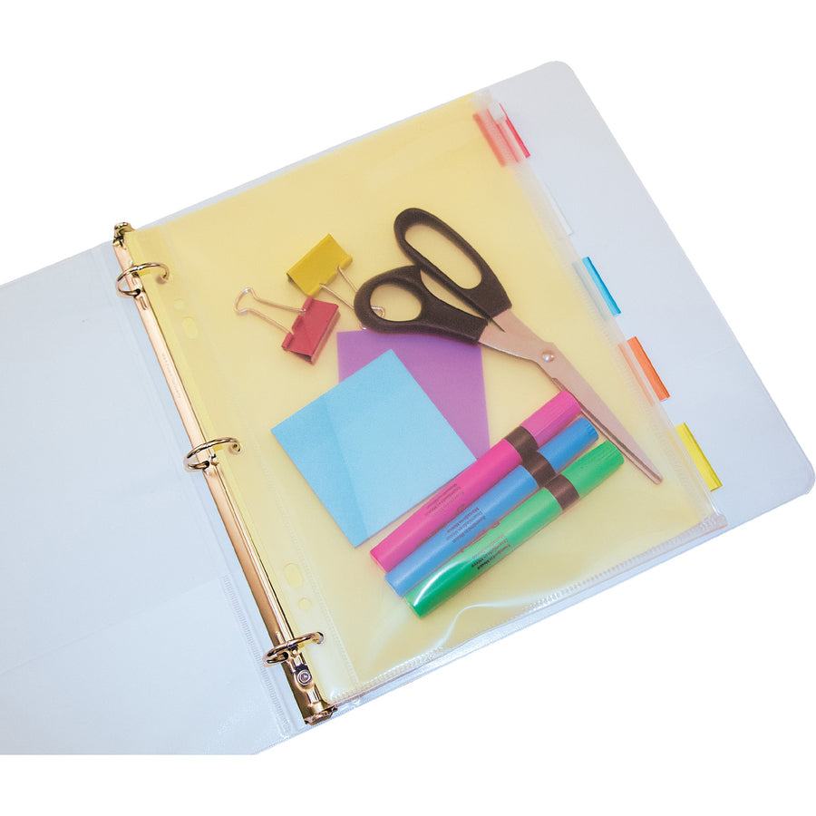 Image of Anglers 52 Zip-All Ring Binder Pockets, For 8" x 10 1/2" Sheet, Ring Binder, Clear, Polypropylene, 1 Each