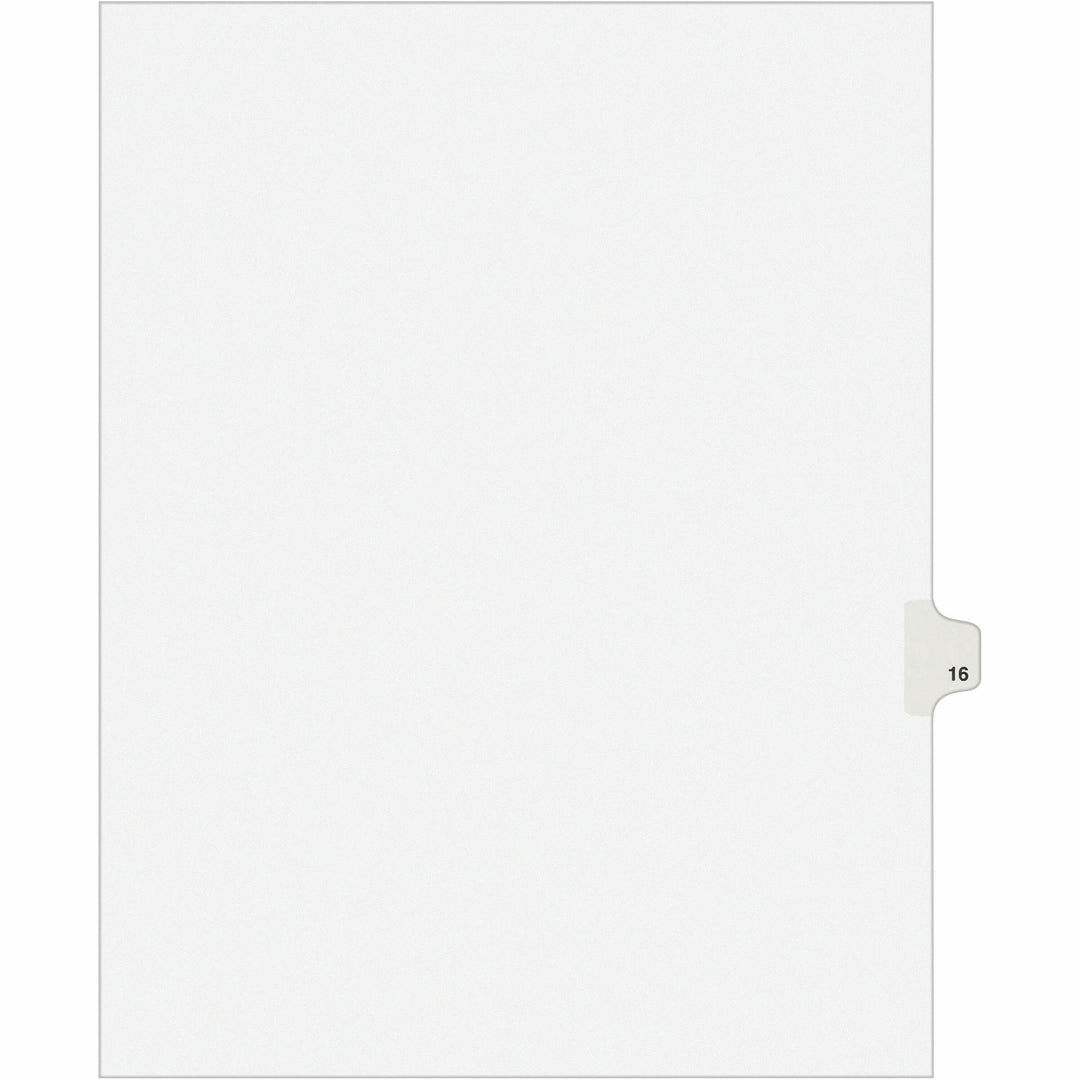 Image of Avery® Preprinted Legal Exhibit Side Tab Index Dividers, Avery Style, 10-Tab, 16, 11 X 8.5, White, 25/pack, (1016)