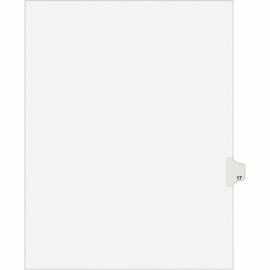 Image of Avery® Preprinted Legal Exhibit Side Tab Index Dividers, Avery Style, 10-Tab, 17, 11 X 8.5, White, 25/pack, (1017)
