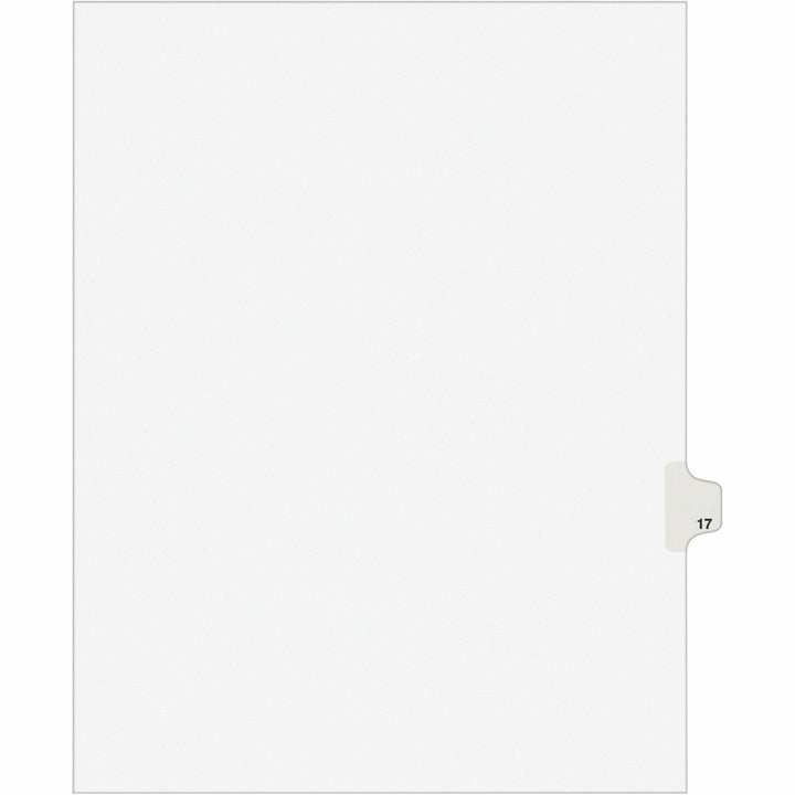 Image of Avery® Preprinted Legal Exhibit Side Tab Index Dividers, Avery Style, 10-Tab, 17, 11 X 8.5, White, 25/pack, (1017)