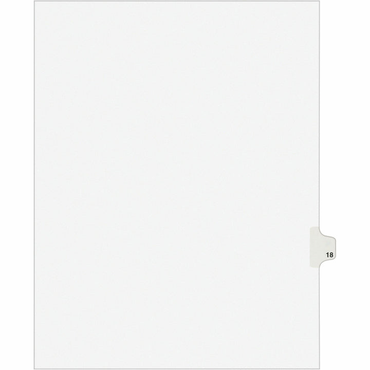 Image of Avery® Preprinted Legal Exhibit Side Tab Index Dividers, Avery Style, 10-Tab, 18, 11 X 8.5, White, 25/pack, (1018)