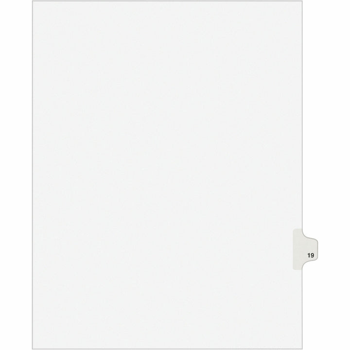 Image of Avery® Preprinted Legal Exhibit Side Tab Index Dividers, Avery Style, 10-Tab, 19, 11 X 8.5, White, 25/pack, (1019)