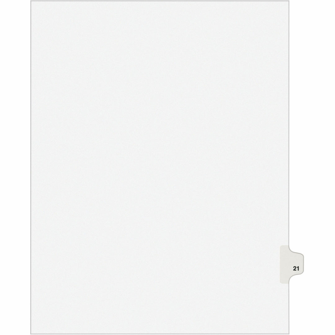 Image of Avery® Preprinted Legal Exhibit Side Tab Index Dividers, Avery Style, 10-Tab, 21, 11 X 8.5, White, 25/pack, (1021)
