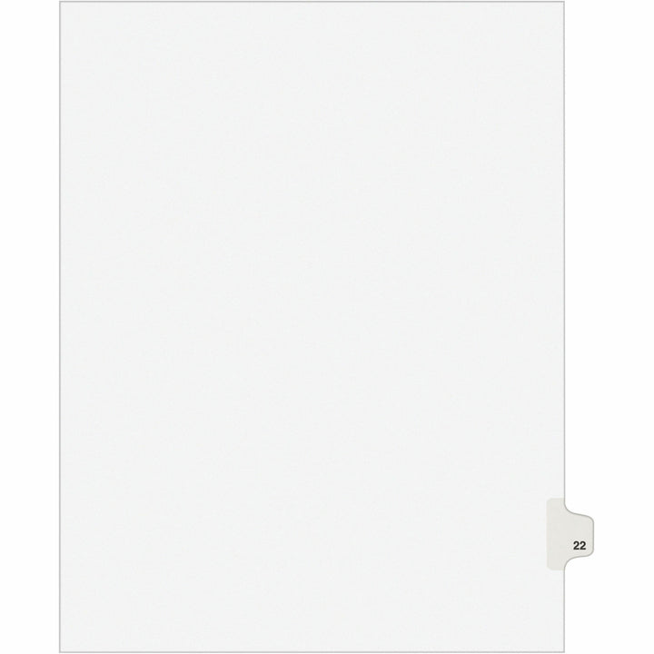 Image of Avery® Index Divider, "22", Side Tab, 8-1/2"x11", 25/PK, White