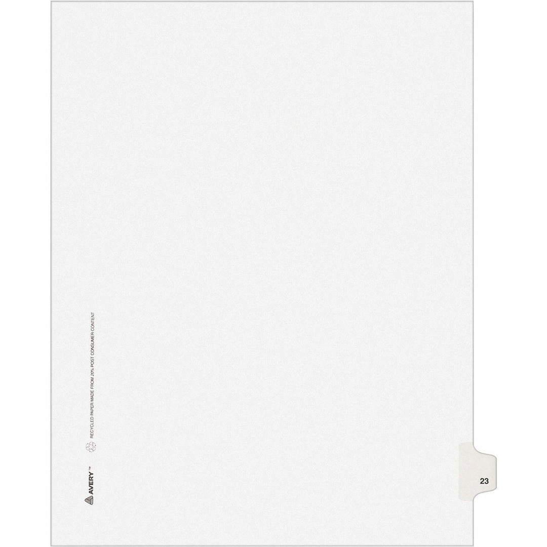 Image of Avery® Preprinted Legal Exhibit Side Tab Index Dividers, Avery Style, 10-Tab, 23, 11 X 8.5, White, 25/pack, (1023)