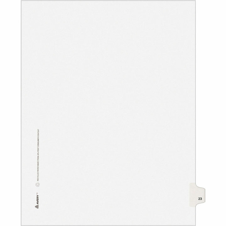 Image of Avery® Preprinted Legal Exhibit Side Tab Index Dividers, Avery Style, 10-Tab, 23, 11 X 8.5, White, 25/pack, (1023)