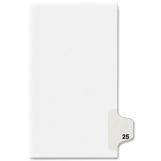 Image of Avery® Index Divider, "25", Side Tab, 8-1/2"x11", 25/PK, White