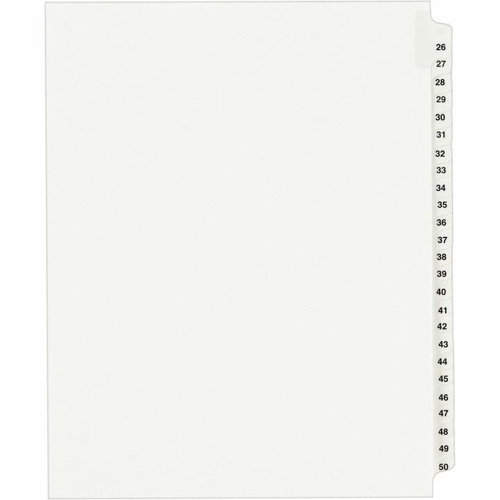 Image of Avery® Preprinted Legal Exhibit Side Tab Index Dividers, Avery Style, 25-Tab, 26 To 50, 11 X 8.5, White, 1 Set, (1331)