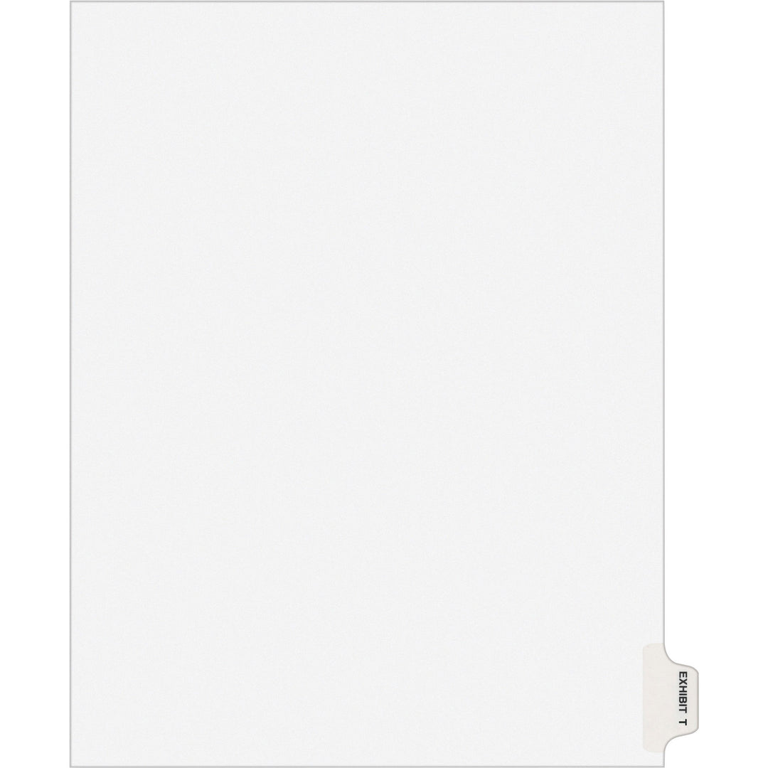 Image of Avery® Index Dividers, "T", Side Tab, 8-1/2"x11", 25/PK, WE