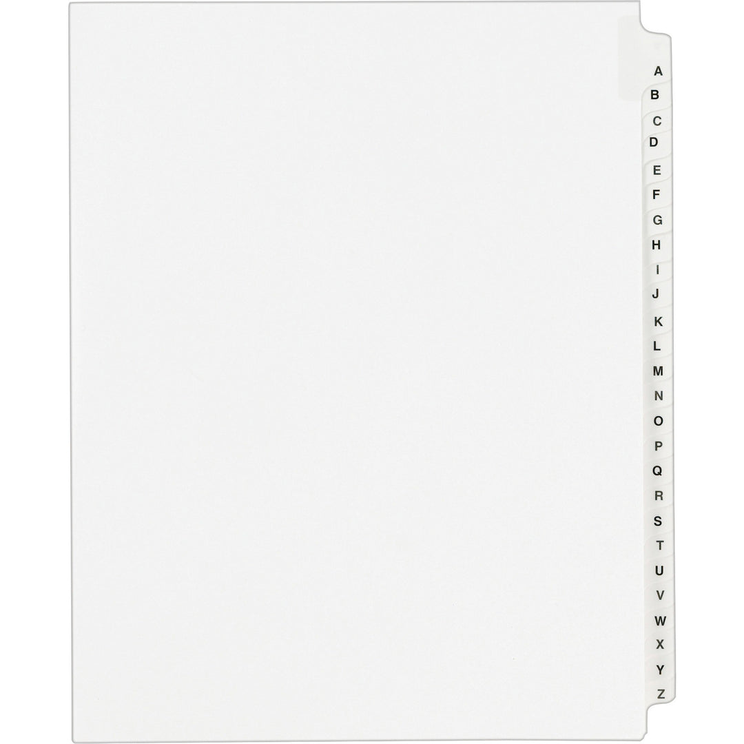 Image of Avery® Preprinted Legal Exhibit Side Tab Index Dividers, Avery Style, 26-Tab, A To Z, 11 X 8.5, White, 1 Set, (1400)