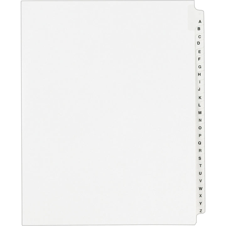 Image of Avery® Preprinted Legal Exhibit Side Tab Index Dividers, Avery Style, 26-Tab, A To Z, 11 X 8.5, White, 1 Set, (1400)