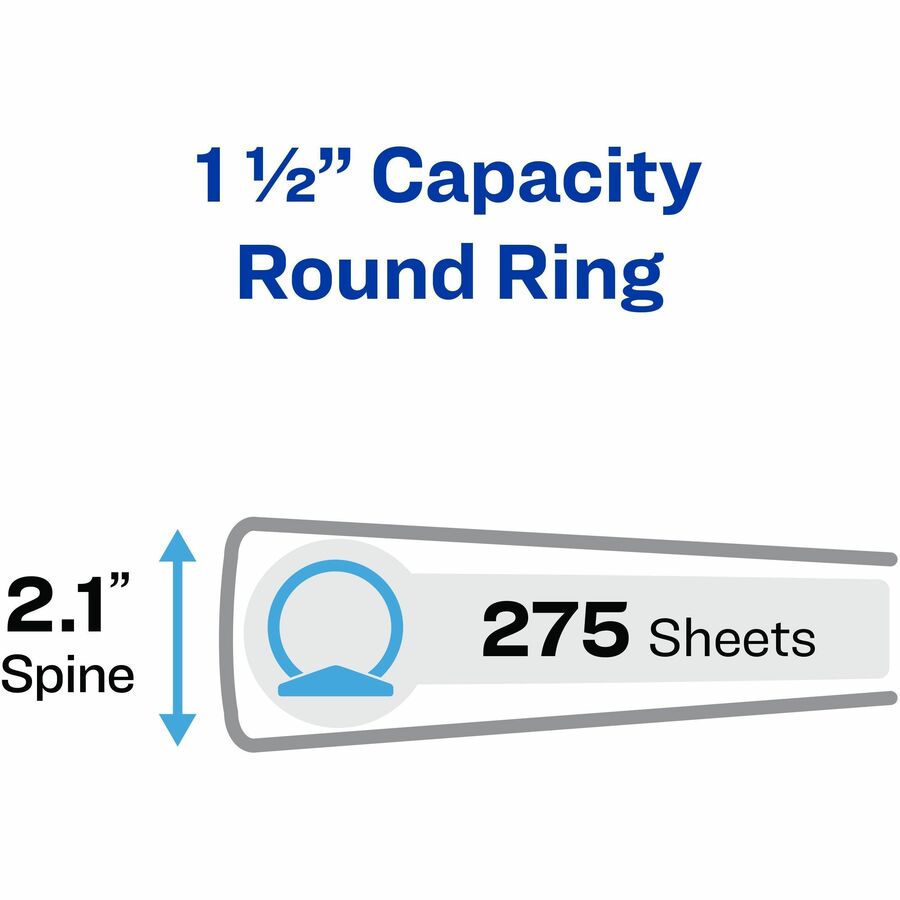 Image of Avery® Economy Non-View Binder With Round Rings, 3 Rings, 1.5" Capacity, 11 X 8.5, Blue, (3400)