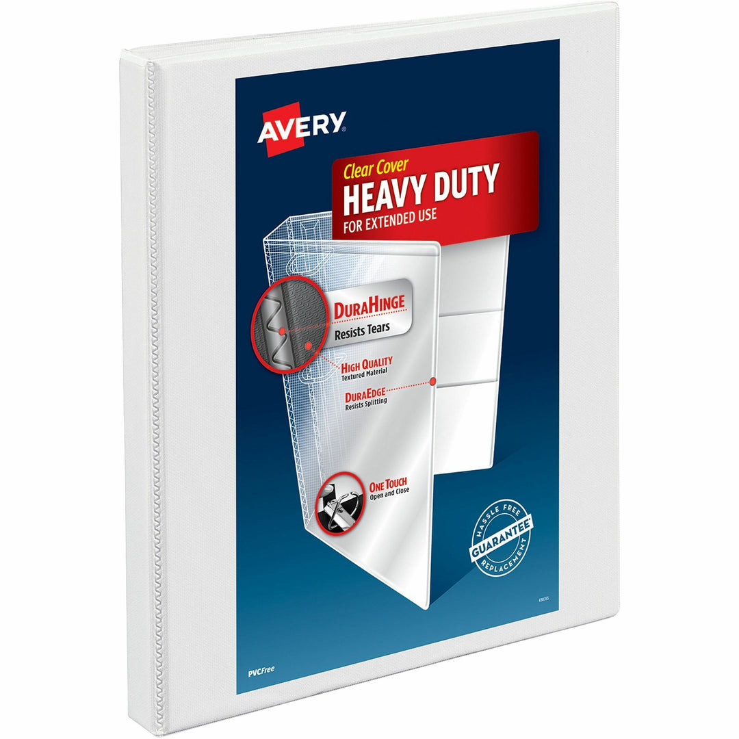 Image of Avery® Heavy-Duty Non Stick View Binder With Durahinge And Slant Rings, 3 Rings, 0.5" Capacity, 11 X 8.5, White, (5234)