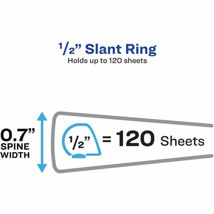 Image of Avery® Heavy-Duty Non Stick View Binder With Durahinge And Slant Rings, 3 Rings, 0.5" Capacity, 11 X 8.5, White, (5234)