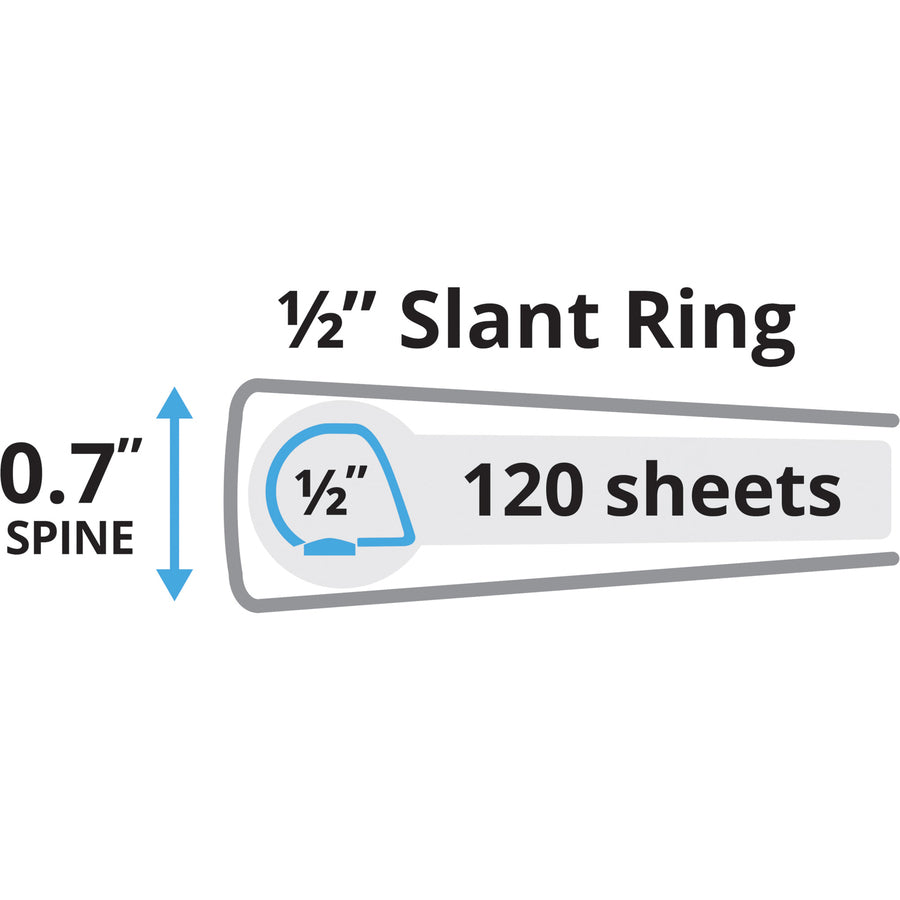 Image of Avery® Heavy-Duty Non Stick View Binder With Durahinge And Slant Rings, 3 Rings, 0.5" Capacity, 11 X 8.5, White, (5234)