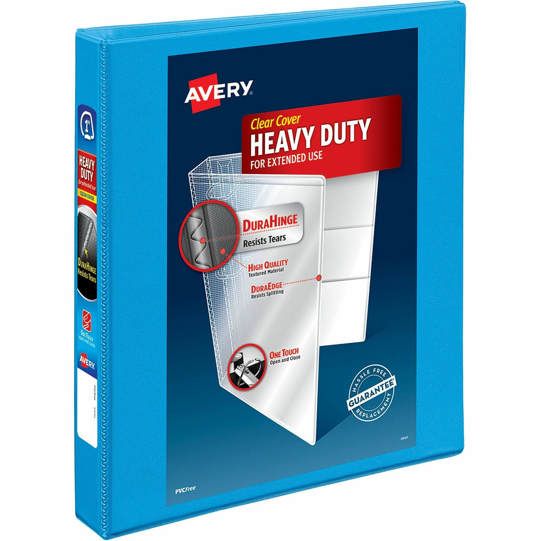 Image of Avery® Heavy-Duty Non Stick View Binder With Durahinge And Slant Rings, 3 Rings, 1" Capacity, 11 X 8.5, Light Blue, (5301)