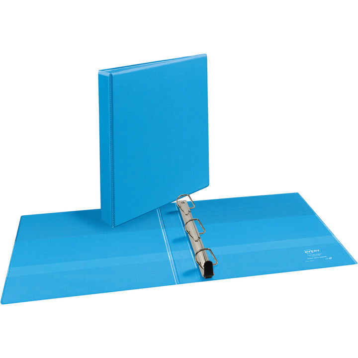 Image of Avery® Heavy-Duty Non Stick View Binder With Durahinge And Slant Rings, 3 Rings, 1" Capacity, 11 X 8.5, Light Blue, (5301)