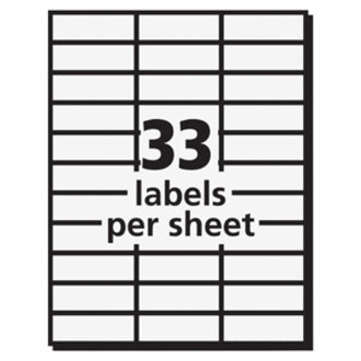 Image of Avery® Copier Mailing Labels, Copiers, 1 X 2.81, White, 33/sheet, 250 Sheets/box