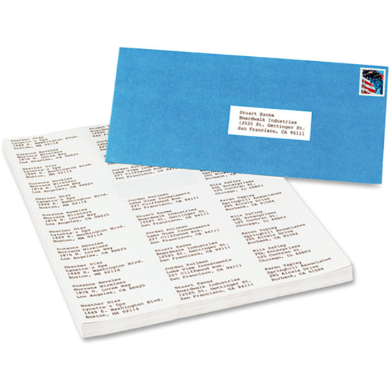 Image of Avery® Copier Mailing Labels, Copiers, 1 X 2.81, White, 33/sheet, 250 Sheets/box