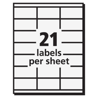 Image of Avery® Copier Mailing Labels, Copiers, 1.5 X 2.81, White, 21/sheet, 100 Sheets/box