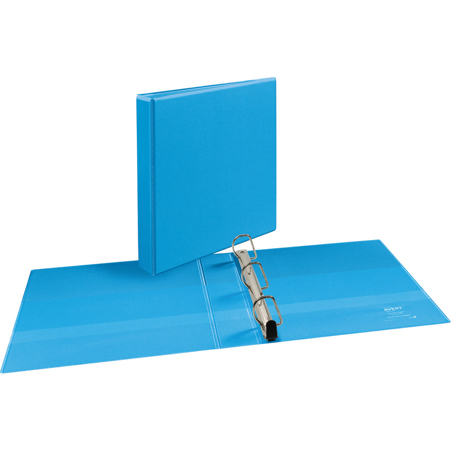 Image of Avery® Heavy-Duty Non Stick View Binder With Durahinge And Slant Rings, 3 Rings, 1.5" Capacity, 11 X 8.5, Light Blue, (5401)