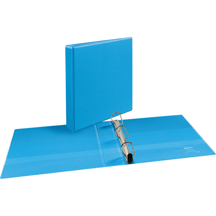 Image of Avery® Heavy-Duty Non Stick View Binder With Durahinge And Slant Rings, 3 Rings, 1.5" Capacity, 11 X 8.5, Light Blue, (5401)