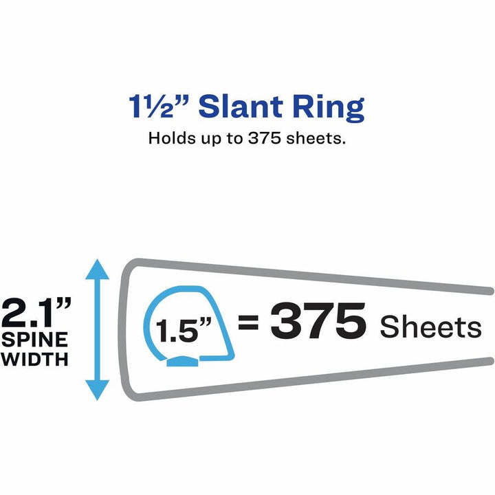 Image of Avery® Heavy-Duty Non Stick View Binder With Durahinge And Slant Rings, 3 Rings, 1.5" Capacity, 11 X 8.5, Light Blue, (5401)