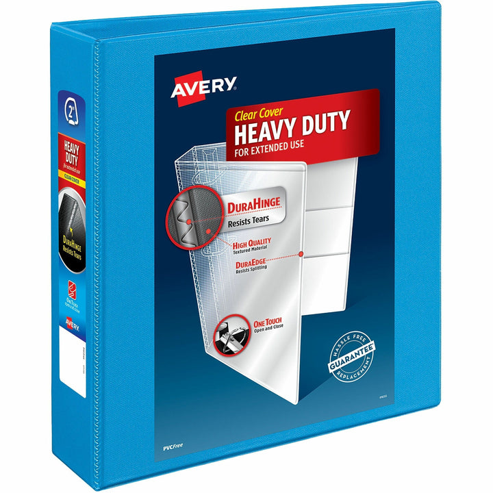 Image of Avery® Heavy-Duty Non Stick View Binder With Durahinge And Slant Rings, 3 Rings, 2" Capacity, 11 X 8.5, Light Blue, (5501)