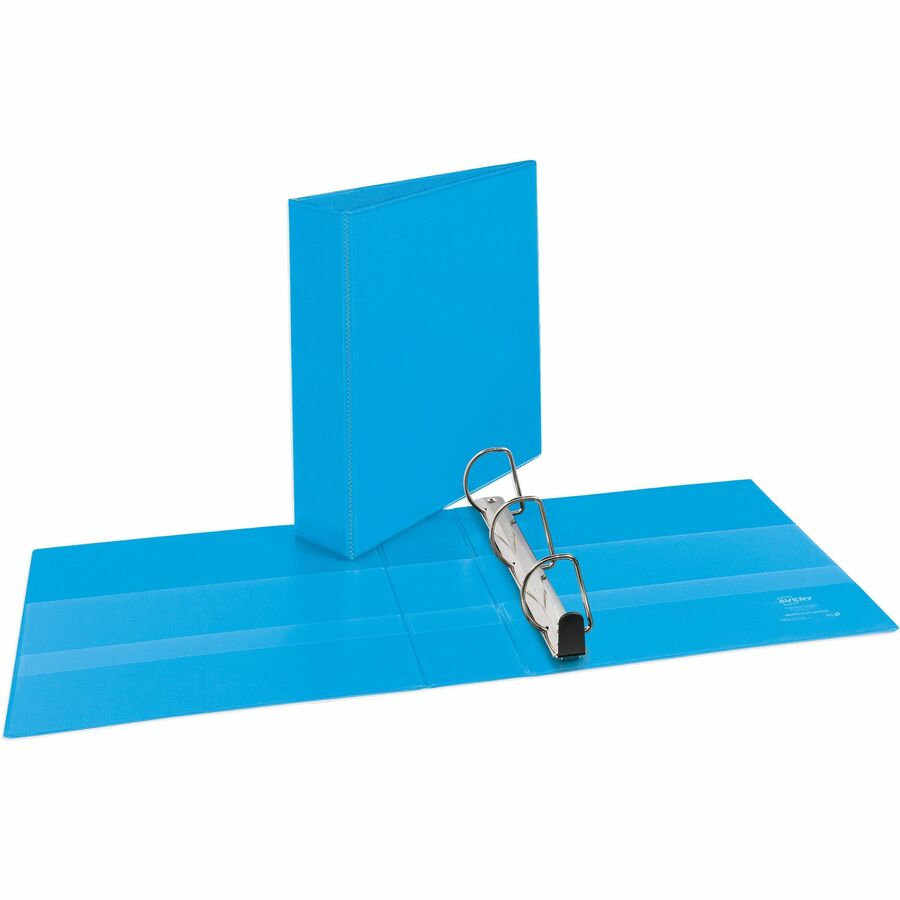 Image of Avery® Heavy-Duty Non Stick View Binder With Durahinge And Slant Rings, 3 Rings, 2" Capacity, 11 X 8.5, Light Blue, (5501)